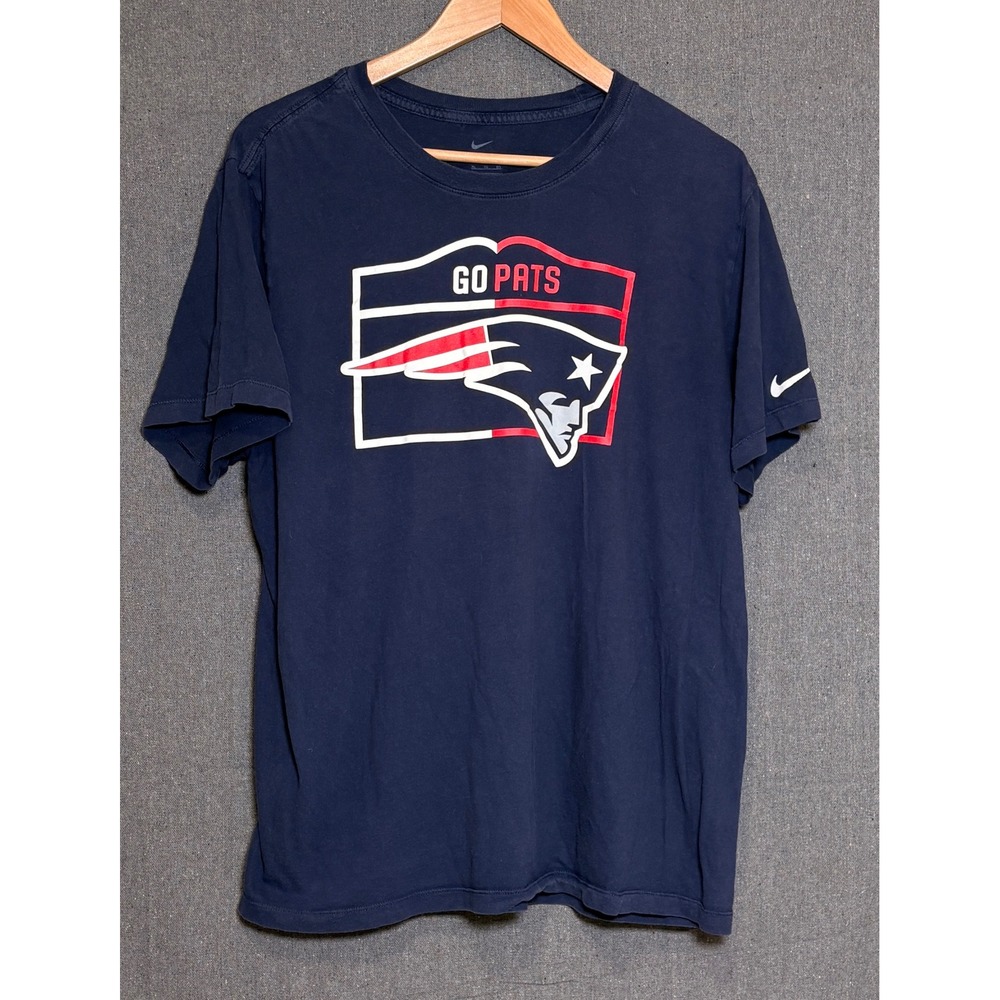 Nike Mens New England Patriots Go Pats Graphic T-Shirt Navy Blue XL NFL Football